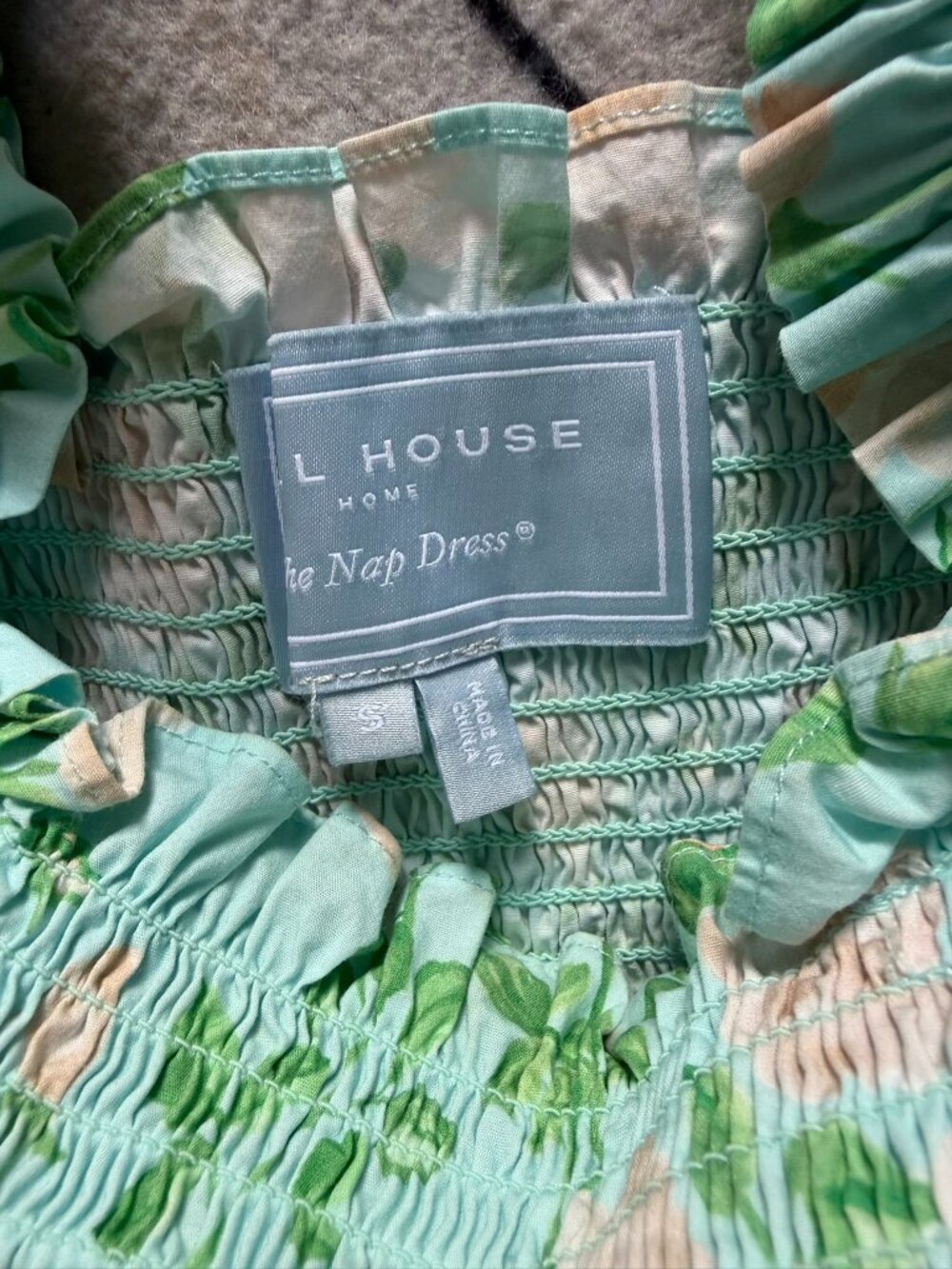 Hill House Nap Dress, Sz. Small, Light Blue w/ Light Pink Flowers, Romantic, EUC - Picture 4 of 4